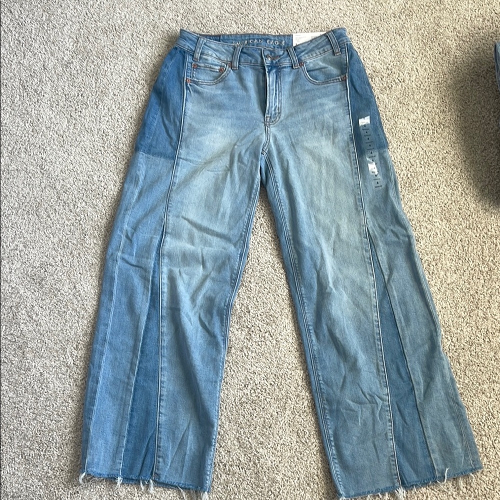 Women's Blue Jeans AE wide leg dreamy drape vintage